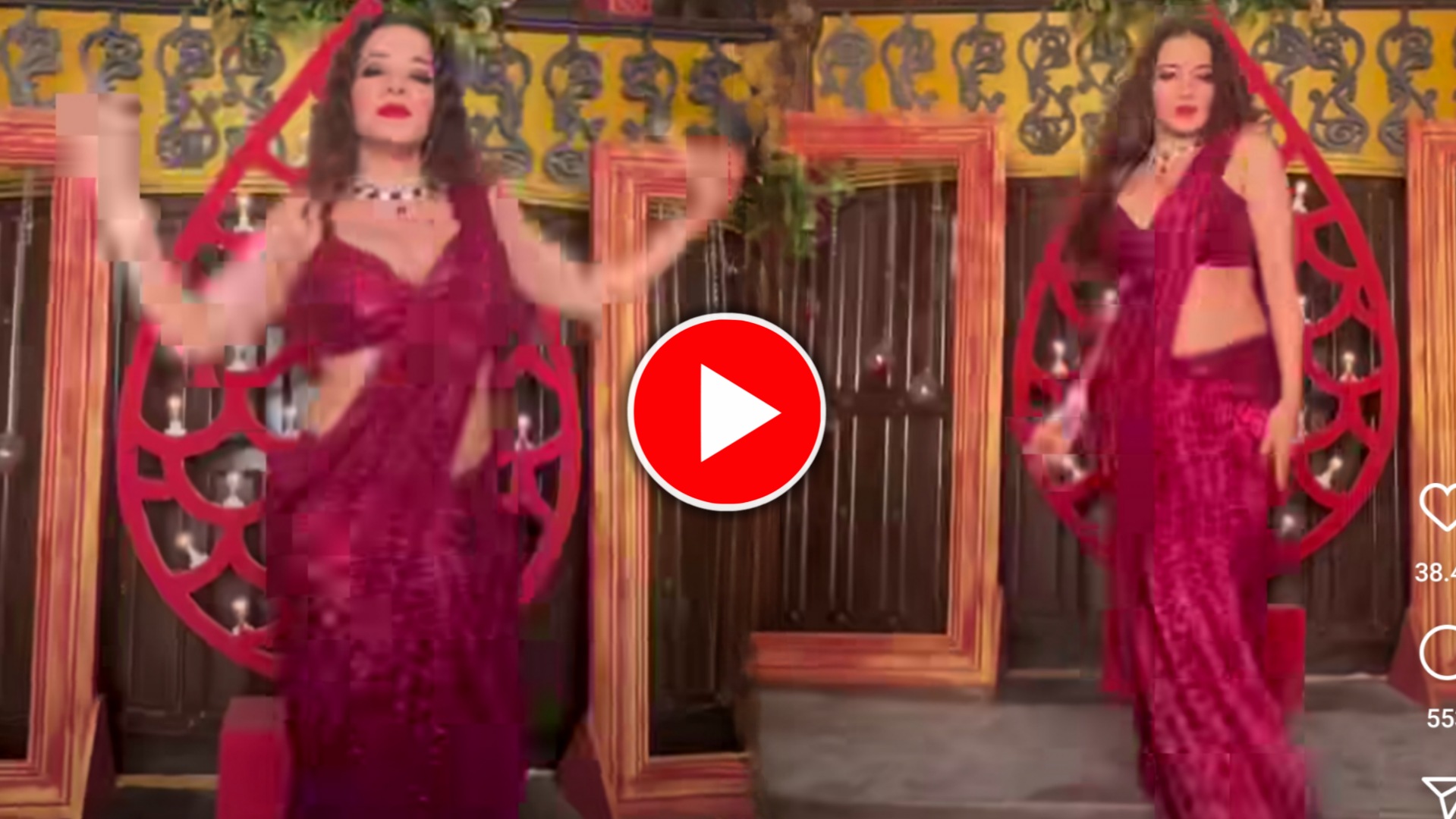 লাল শাড়িতে সেক্সি নাচলেন ভোজপুরি অভিনেত্রী Moanlisa, অভিনেত্রীর হটনেস দেখে পাগল ভক্তরা (VIDEO)