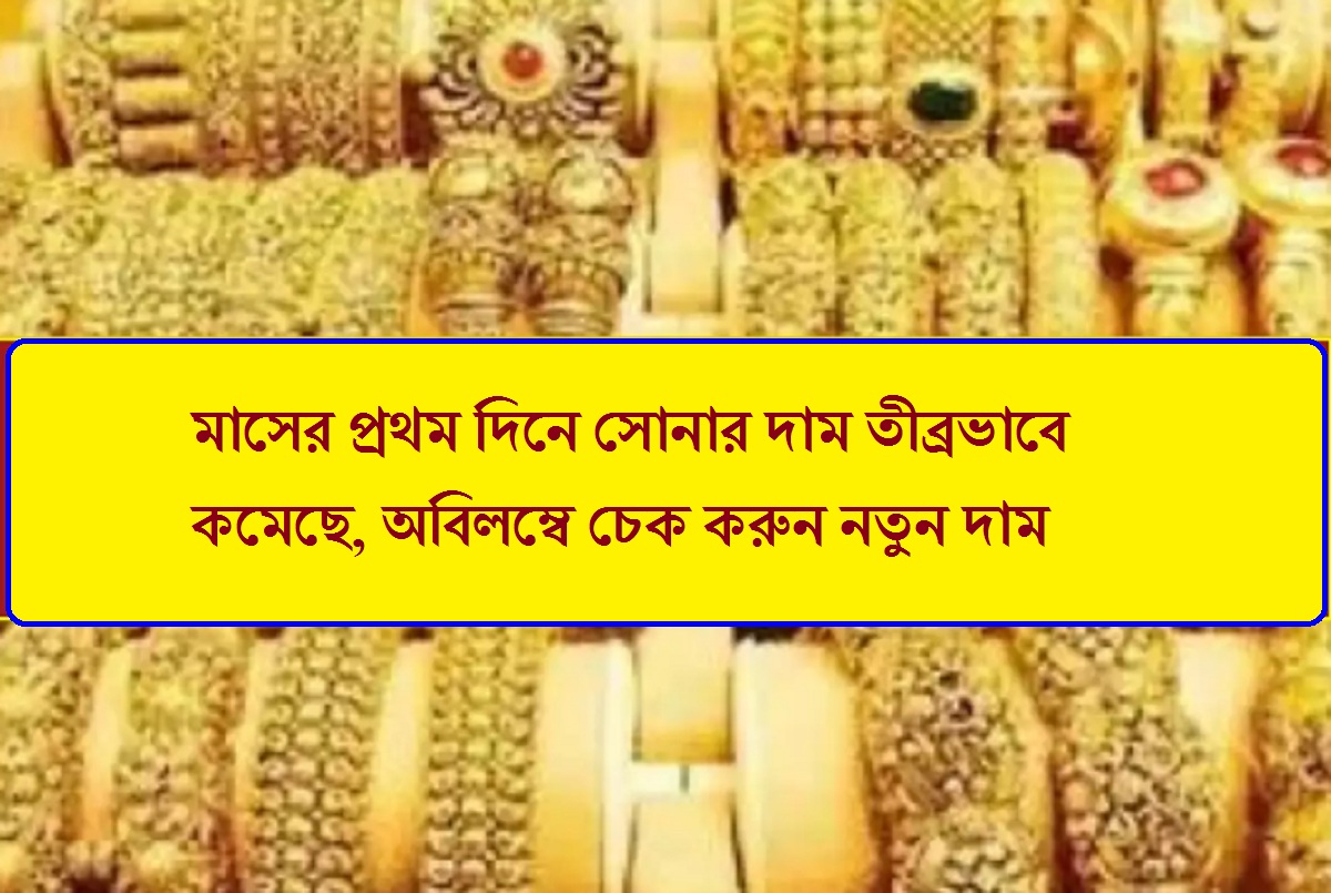 Gold Price Today: মাসের প্রথম দিনে সোনার দাম তীব্রভাবে কমেছে, অবিলম্বে চেক করুন নতুন দাম