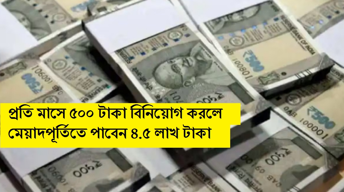 প্রতি মাসে ৫০০ টাকা বিনিয়োগ করলে মেয়াদপূর্তিতে পাবেন ৪.৫ লাখ টাকা, স্কিমের হিসেব বুঝে নিন