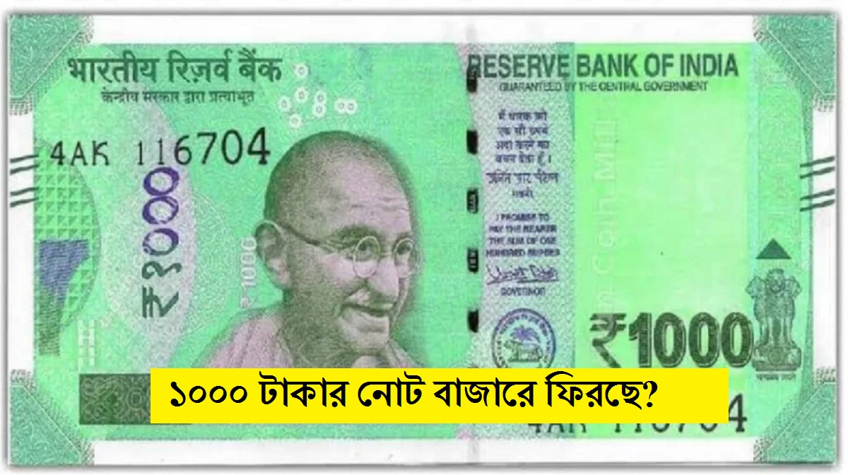 ১০০০ টাকার নোট বাজারে ফিরছে? রিজার্ভ ব্যাঙ্ক অফ ইন্ডিয়া থেকে বড় ঘোষণা