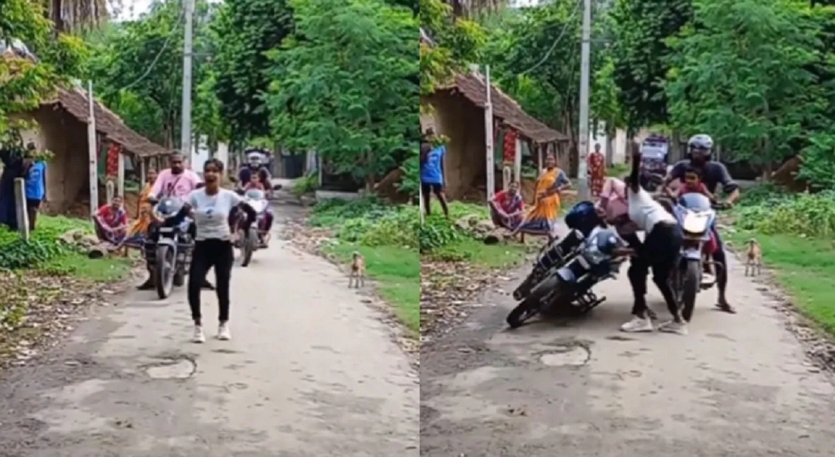 Video: রাস্তার মাঝে মেয়েটিকে নাচতে দেখা গেছে, তারপর বাইকটি এসে যা করল...দেখুন ভাইরাল ভিডিও Video: রাস্তার মাঝে মেয়েটিকে নাচতে দেখা গেছে, তারপর বাইকটি এসে যা করল...দেখুন ভাইরাল ভিডিও