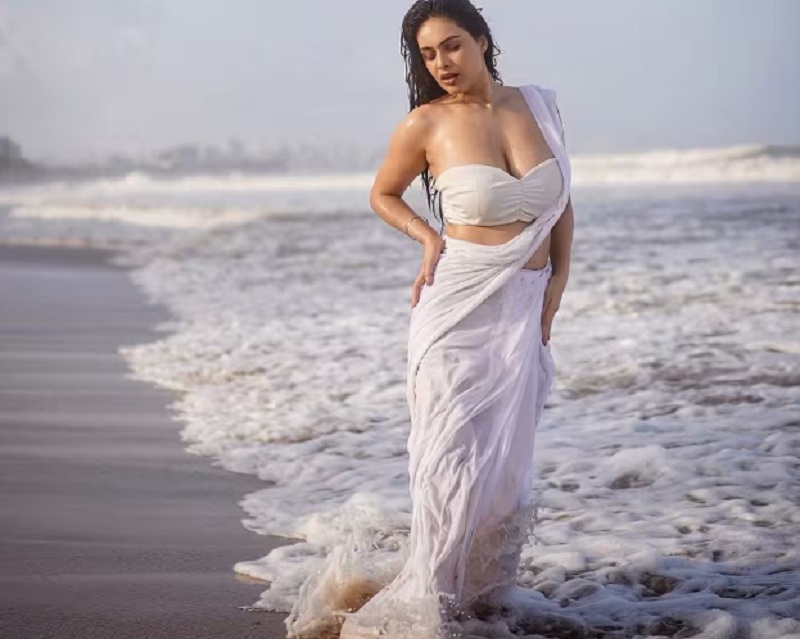 Neha Malik: সাদা শাড়িতে সমুদ্রের ধারে আবেদনময়ী পোজে নেহা মালিক, দেখুন তার অসাধারণ ছবি